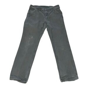 Duluth Trading Co Flex Fire Hose Slim Fit Work Pants Gray Utility Mens 32x32